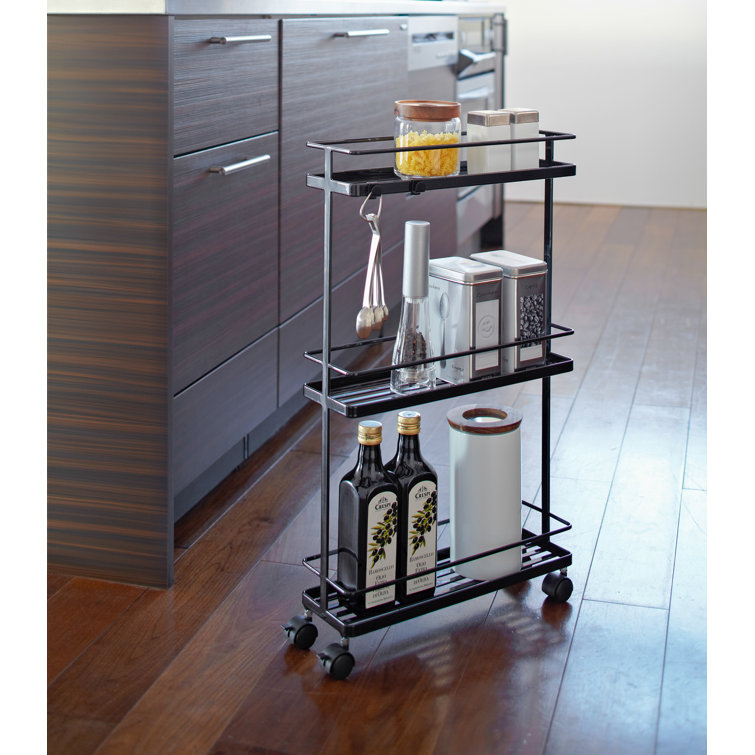 Tower Yamazaki Home Rolling Kitchen Island Metal Storage Cart Portable Organizer Shelves